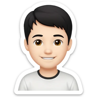 Tyler Jacob White Shirt Black Hair Kid sticker