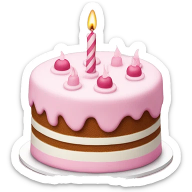 Birthday cake pink and white sticker