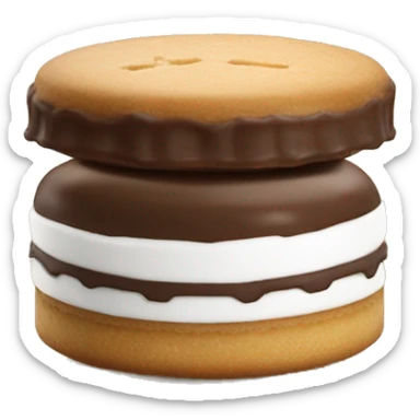 Alfajor añado en chocolate blanco, cortado a la mitad sticker