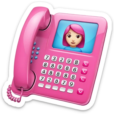 pink phone contacts sticker