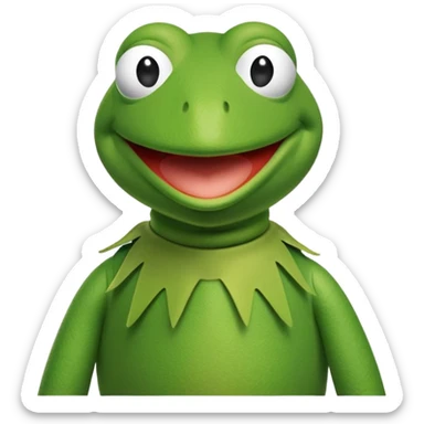 Kermit the frog black  sticker