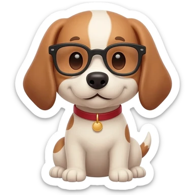 Dog wearing glasses sticker