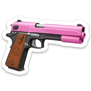 Pink gun sticker