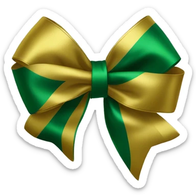 Green and gold Holliday bow sticker