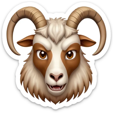 Very angry frowning goat sticker