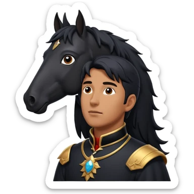 Let him look upA black flying horse sticker