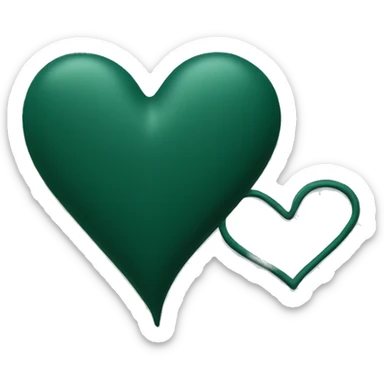 dark green matte heart sticker