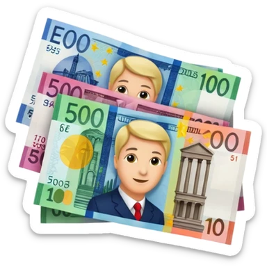 euro bills @emoji sticker