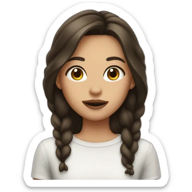 brunette girl with smoke on her mouth sticker