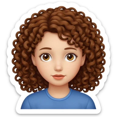 girl with hair curles sticker