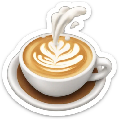 a fountain filled with cappuccino latte art sticker