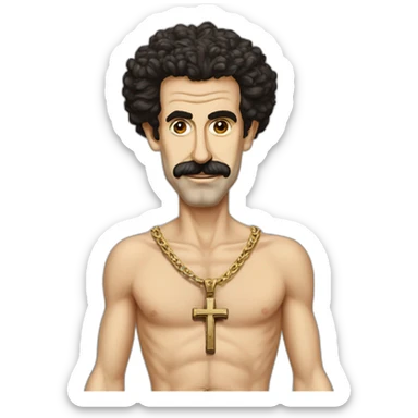 borat-crucifix-wearing sticker