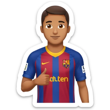 Lamine Yamal in Barcelona football kit, celebrating sticker