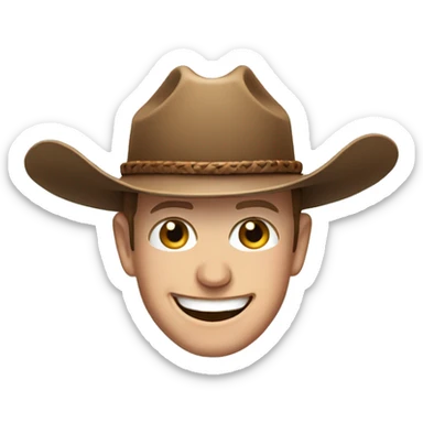 mark zuckerberg with a cowboy hat and smile sticker