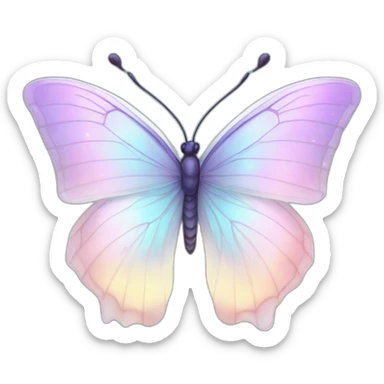 Pastel white iridescent nebula butterfly sticker