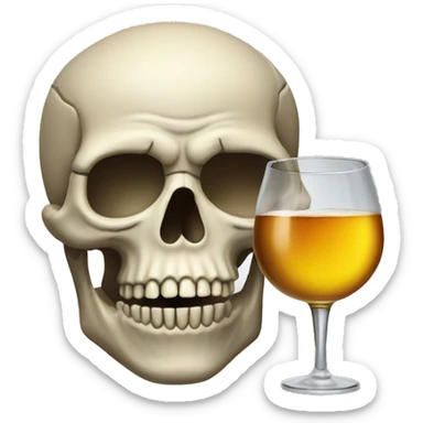 Skull drinking alcohol sticker