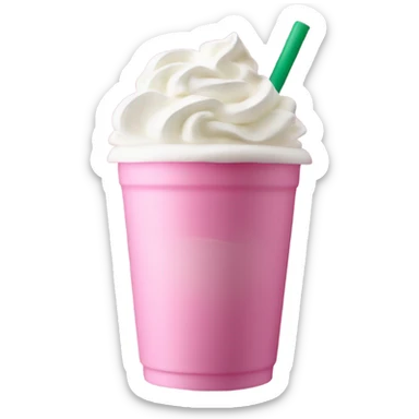 Starbucks pink drink with whipped cream sticker