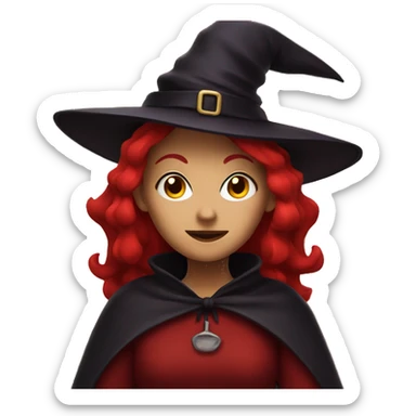 A witch that is red sticker