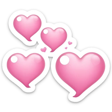 Thinking bubbles with pink hearts  sticker