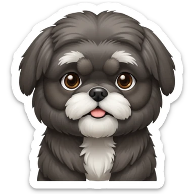 Small all dark grey shih tzu sticker