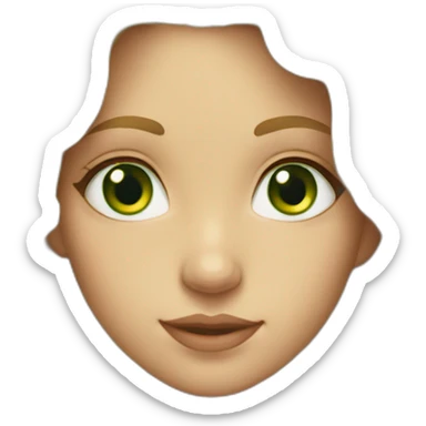 A girl with long hair, blonde, curly with green eyes sticker