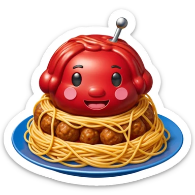  jeff koons meatball spam spaghetti sculpture  sticker