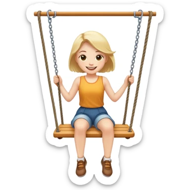 person swinging on a swing sticker