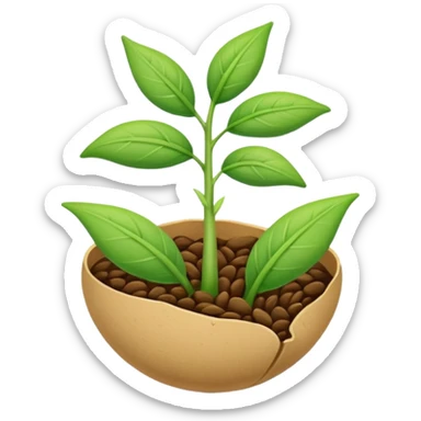Germinating seed with a folded leaf sticker