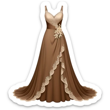Brown wedding dress sticker