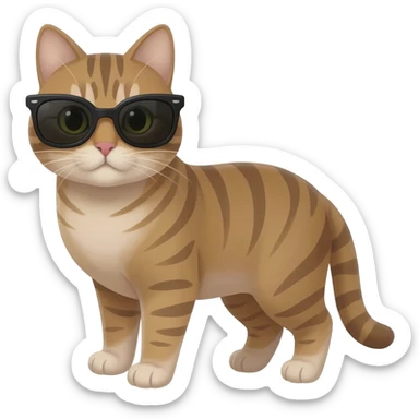 Cat wearing sunglasses sticker
