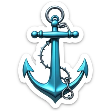 A neon cyberpunk anchor sticker