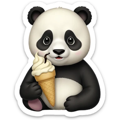 Panda eating ice creami yqyyq qu sticker