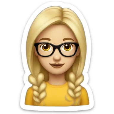 Une fille blonde à lunette avec un garçon au cheveux noir sticker