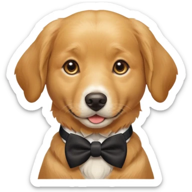 Dog with bow tie sticker