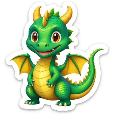 Cute cartoon dragon with fuck on it sticker