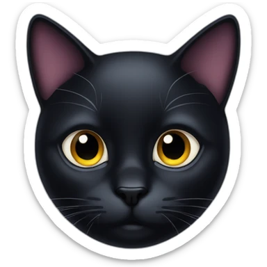 Staring black cat sticker