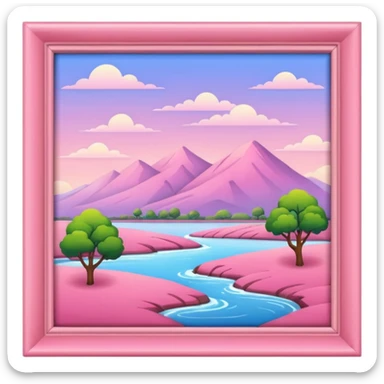 pink framed picture sticker