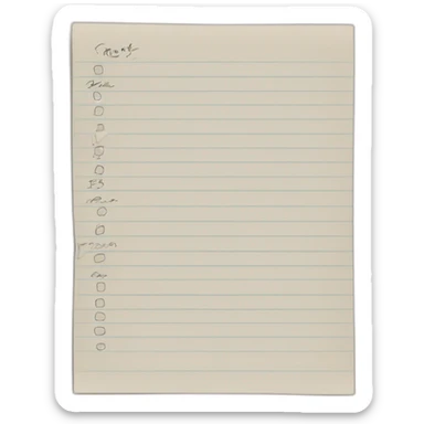 simple paper list with hand written notes sticker