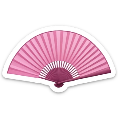 pink paper hand fan sticker