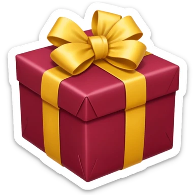 christmas gift with cranberry color and yellow bow sticker