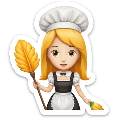 Mango dressed as a maid sticker