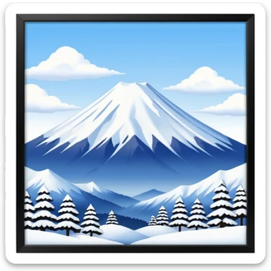 winter mountain tokyo sticker