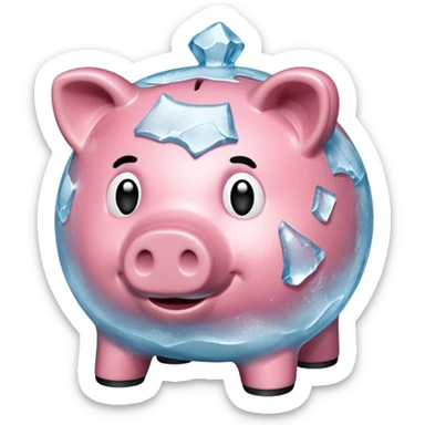  Piggy bank in ice texture sticker