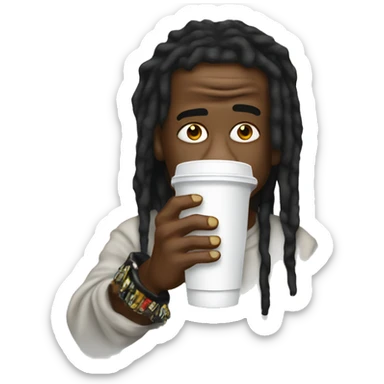 LIL WAYNE WITH A STYROFOAM CUP sticker