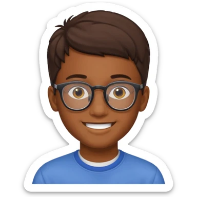 homme avec lunette brun  adolescent sticker