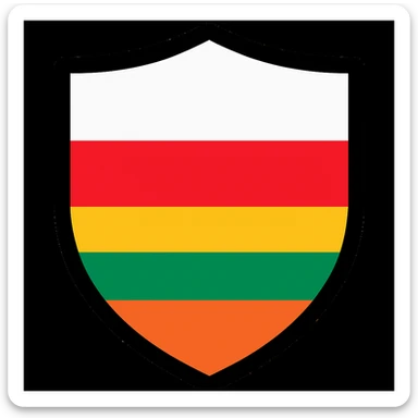 Correct the Polish flag so that it has two horizontal stripes: white on top and red on the bottom, with accurate proportions and no extra elements, keeping the combined flag design with the Lithuanian flag. Maintain the style and composition of the original image. sticker