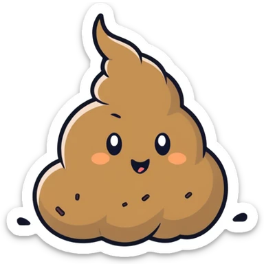 Poop throwing up sticker
