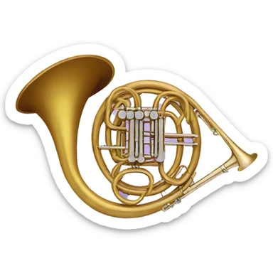 Purple color french horn sticker
