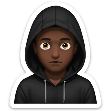 fullbody Mysterious man black hoodie shadow face sticker