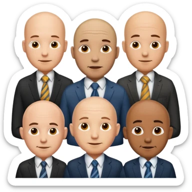 bald-men-with-ties sticker